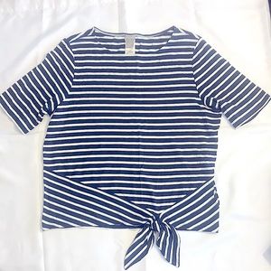 Like new Chico’s size 2 navy and white striped top